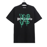 wholesale pa angel coconut tree flame letter logo graffiti paint short-sleeved t-shirt