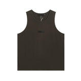essential double line fog shorts icon laminated stereo letter round neck couple pullover