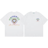 Summer collection: casa casablanca print oversized short-sleeve t-shirt - premium heavyweight cotton