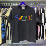 Wholesale american retrosatoshi hot diamond letters ripped washed distressedloose short sleeve t-shirt
