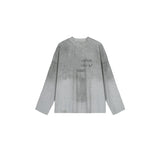 Ac letter print high street washed distressed vintage oversized short sleeve couple t-shirt