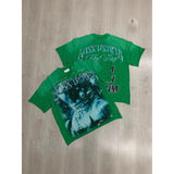 First row american trend high quality washed retro hot diamond casual short-sleeved t-shirt