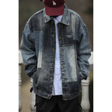 Unisex Baseball Jersey Spring Wash Make Old Denim Jacket Vintage Casual Loose Jacket