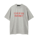 Fog icon double line essentials american high street summerloose couple short sleeve trendy heavy weight t-shirt