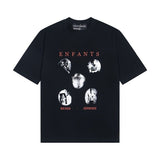 Mopey rich second generation xia loose version beautiful trendy quiet eyes printing round neck short sleeve t-shirt high street