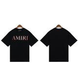Cross-border wholesale correct version am splash ink flow paint camouflage starry sky graffiti letter short-sleeved high street couple t