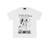 Erd: brooding rich kid - american retro portrait print rock 'n' roll hip-hop pocket oversized short sleeve tee
