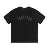 trap gradient letter tiger head short sleeve european and american high street trap star printing t-shirt loose s