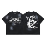 pa long sleeve t-shirt palm tree back letter big logo bat sleeve os dropped shoulders