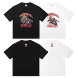Wholesale export sup streetwear letter print 100% cotton t-shirt - relaxed fit, crew neck, short sleeve