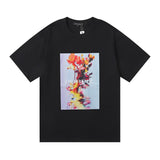 Wholesale high street purple br@nd american style short sleeve loose retro casual t-shirt couple trendy tee