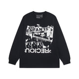 Erd melancholic rich second generation short-sleeved portrait sketch graffiti cross-border new high street loosecasual print