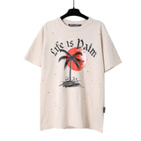 Correct version of pa beheaded bear short sleeves palm tree high street bat sleeves big logo letter on the back