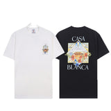 Foreign trade summer casa blanca letter print casual loose fit short sleeve t-shirt