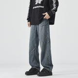 Unisex Jeans Retro Jeans Men's Spring and Autumn Loose Wide Leg Pants