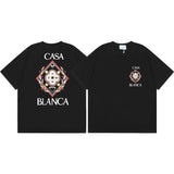 Summer collection: casa casablanca print oversized short-sleeve t-shirt - premium heavyweight cotton