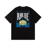American rhu co-branded marlboro f formula traffic jam coconut tree sunset logo short-sleeved couple t