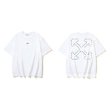 European and american spring/summer ow gradient arrow graphic crew neck short sleeve t-shirt