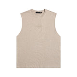 essential double line fog shorts icon laminated stereo letter round neck couple pullover