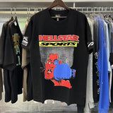 Hs-f summer collection: fog high street washed & distressed heavyweight crew neck graphic tee - couple's style