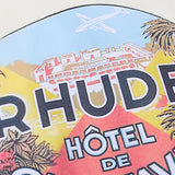 Rhude T Shirts Gustavia Hotel Printed Cotton Casual Short Sleeves Men's and Women's