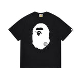 Early spring/summer camo ape head collaboration - little monkey logo print short sleeve couple's trendy tee