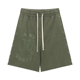 Wholesale saint vanity american washed & drilled short sleeve t-shirt & trendy shorts set for export