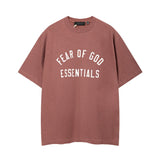 Fog icon double line essentials american high street summerloose couple short sleeve trendy heavy weight t-shirt