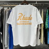 Rhude T Shirts Letter Printed Cotton Casual Short Sleeve Men and Women
