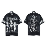 pa long sleeve t-shirt palm tree back letter big logo bat sleeve os dropped shoulders