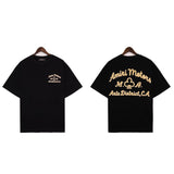 Cross-border wholesale correct version am splash ink flow paint camouflage starry sky graffiti letter short-sleeved high street couple t