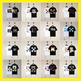 【eu size】authentic off-white print watercolor splatter gradient arrow graffiti ow short sleeve couple tee