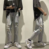 Unisex Jeans Vintage Ripped Rough Jeans