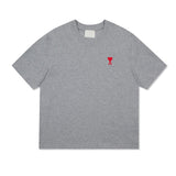 Am short-sleeve macaron color heart embroidery pure cotton loose summer fashion t-shirt crew neck top