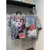 American asaali character print short sleeve t-shirt & trendy shorts set - summer collection