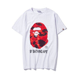 cross-border wholesale japanese style camouflage shark tiger head ape color matching luminous short-sleeved couple loose