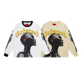 Cross-border wholesale american trend skull metal rock band robot bottom shirt pure cotton looselong sleevest