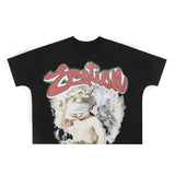 Wholesale american streetwear mixed emotion hotfix rhinestone print short sleeve t-shirt, hoodie, sweatpants, and jacket set