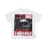 High-quality american first row virgin direct injection retro hot diamond washed and distressed short-sleeved couple t
