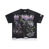 Wholesale american retro rugged play gorilla print t-shirt - distressed, ripped, faux two-piece short sleeve