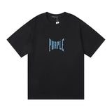 Purple br@nd comfy basics letter logo printing short-sleeved fog american street t-shirt