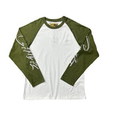 Corteiz patchwork "unicorn arm" print long sleeve american retro casual loose streetwear hip hop t-shirt
