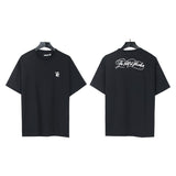 american trend high quality loose t-shirt pure cotton front and rear high-definition printing casualcoupletrendy short sleeves