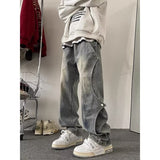 Unisex Jeans Vintage Tooling Jeans Loose Straight Casual Pants
