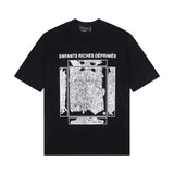 Erd rich second generation loose version american trend quiet eye printing round neck short sleeve t-shirt couple outfit