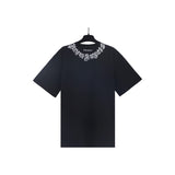 Cross-border pa spray-painted letter short-sleeved palm tree fog high street graffiti logo t
