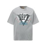 Gallery european and american couple wear plus size fried color washed short-sleeved t-shirt youth tee