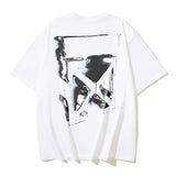 Spring/summer ow splatter graffiti arrow graphic crewneck short sleeve tee