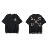 European and american spring/summer ow gradient arrow graphic crew neck short sleeve t-shirt