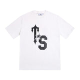 [heavy weight double yarn] trapstar stitching tiger head embroider gradient letter short-sleeved t-shirt